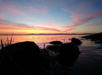 Stephen Brolly Sunset Over Lough Foyle At Ballykelly Sea Wall
