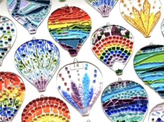 Fused Glass Hot Air Balloon Suncatcher 1