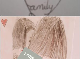 Aine O’Meara drew this card for her cousin Caoimhe who she loves and misses.