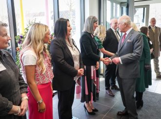 Their Majesties Meeting The Arts Centre Team