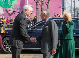 Their Majesties Arriving At The Arts Centre